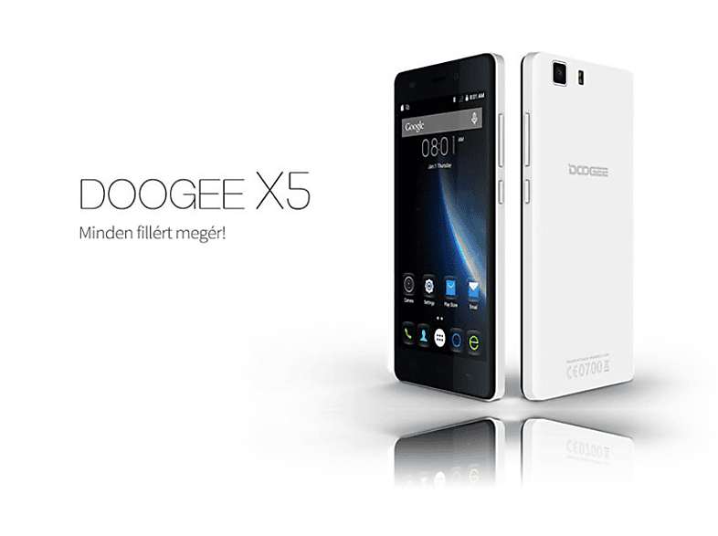 DOOGEE X5 DS fehér Dual SIM kártyafüggetlen okostelefon 