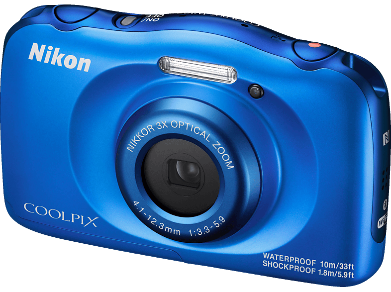 NIKON Coolpix W100 Digitalkamera, 13.2 Megapixel, 3x opt. Zoom, Blau