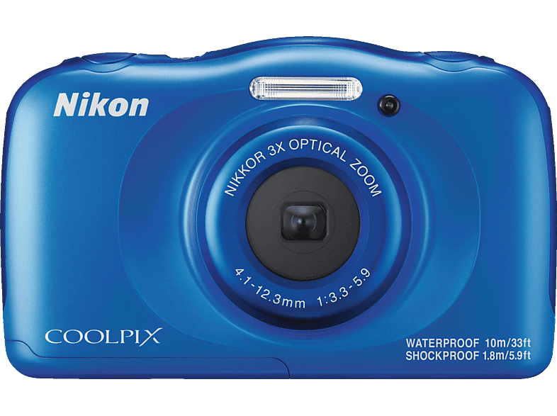 NIKON Coolpix W100 Digitalkamera, 13.2 Megapixel, 3x opt. Zoom, Blau