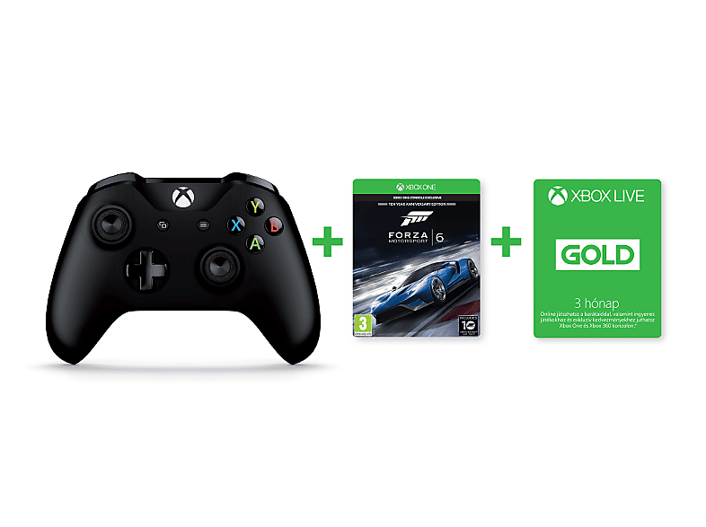 Xbox One vezeték nélküli kontroller, Forza 6 teljes játék, 3 hónap Live Gold előfizetés